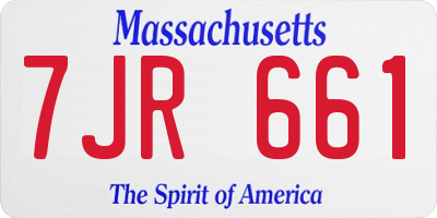 MA license plate 7JR661