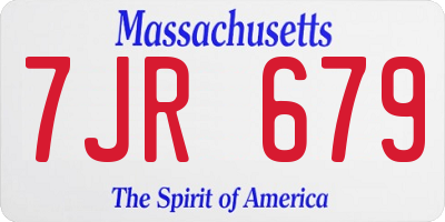 MA license plate 7JR679