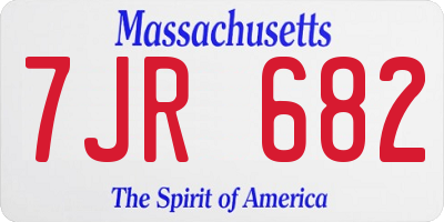 MA license plate 7JR682