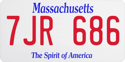 MA license plate 7JR686