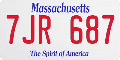 MA license plate 7JR687