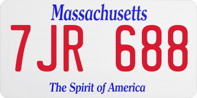 MA license plate 7JR688