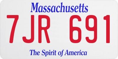 MA license plate 7JR691