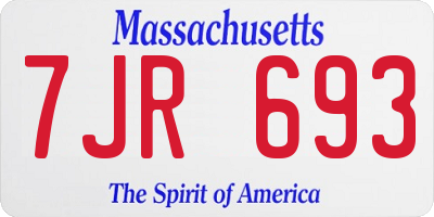 MA license plate 7JR693