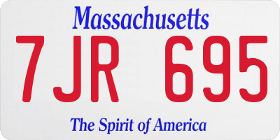 MA license plate 7JR695