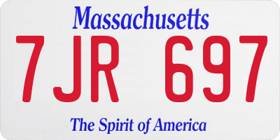 MA license plate 7JR697