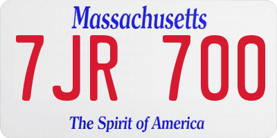 MA license plate 7JR700