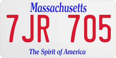 MA license plate 7JR705