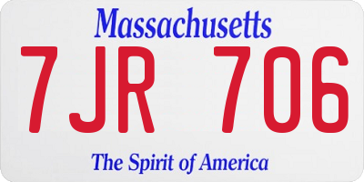 MA license plate 7JR706