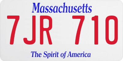 MA license plate 7JR710