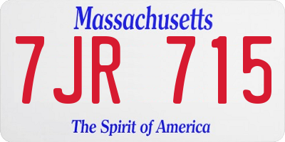 MA license plate 7JR715