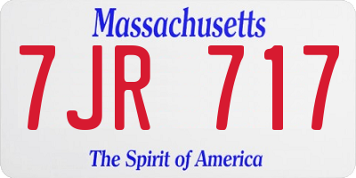 MA license plate 7JR717