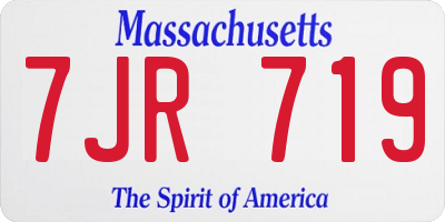 MA license plate 7JR719