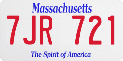 MA license plate 7JR721