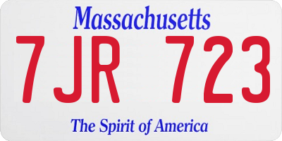 MA license plate 7JR723
