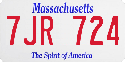 MA license plate 7JR724