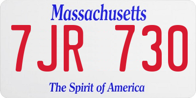 MA license plate 7JR730
