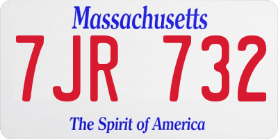 MA license plate 7JR732