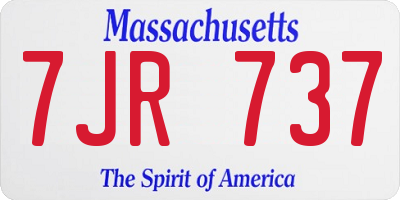 MA license plate 7JR737