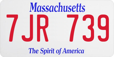 MA license plate 7JR739