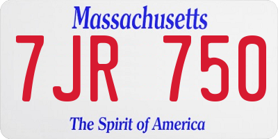 MA license plate 7JR750