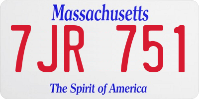 MA license plate 7JR751