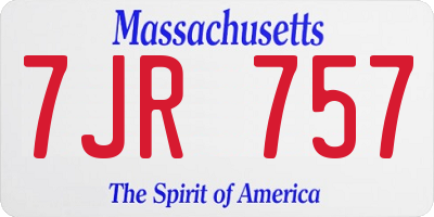 MA license plate 7JR757