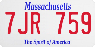 MA license plate 7JR759