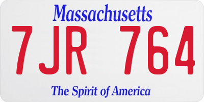 MA license plate 7JR764