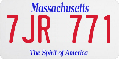 MA license plate 7JR771