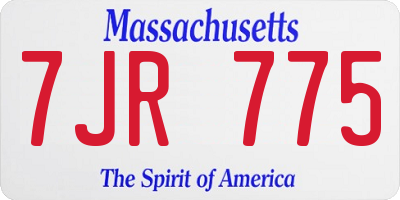 MA license plate 7JR775