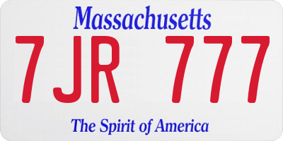MA license plate 7JR777