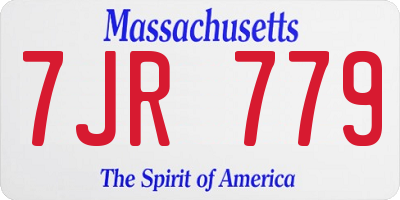 MA license plate 7JR779