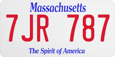 MA license plate 7JR787