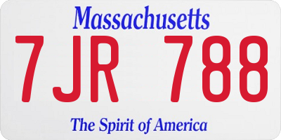 MA license plate 7JR788