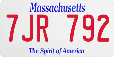 MA license plate 7JR792