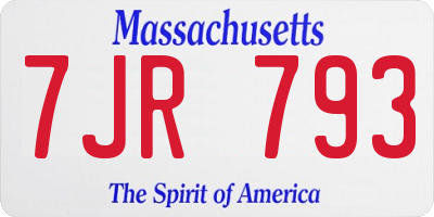 MA license plate 7JR793