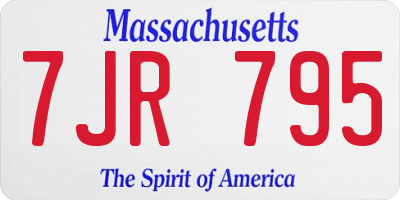 MA license plate 7JR795