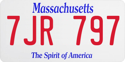 MA license plate 7JR797