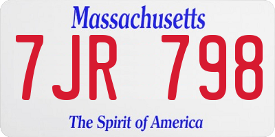 MA license plate 7JR798