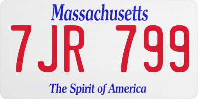 MA license plate 7JR799