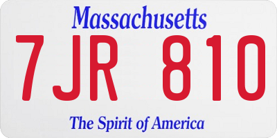 MA license plate 7JR810