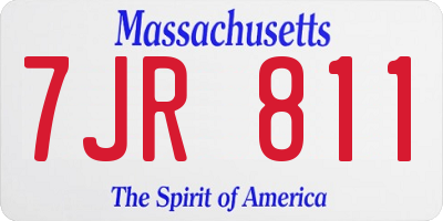 MA license plate 7JR811