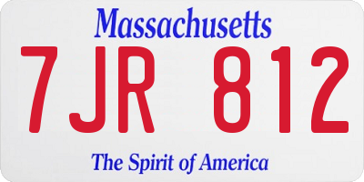 MA license plate 7JR812
