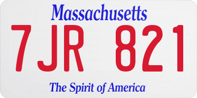MA license plate 7JR821