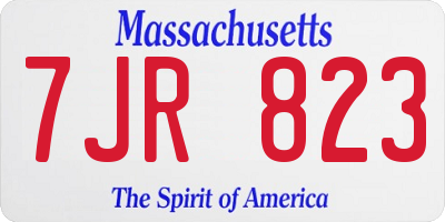 MA license plate 7JR823