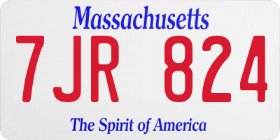 MA license plate 7JR824