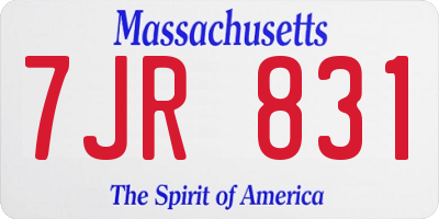 MA license plate 7JR831