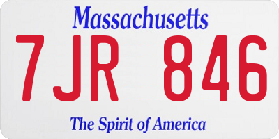 MA license plate 7JR846