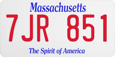 MA license plate 7JR851